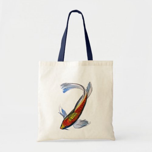 Orange Koi Japanese watercolour carp art Tote Bag