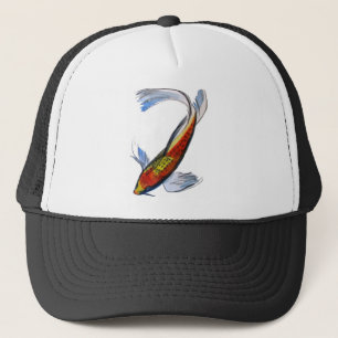 Orange Koi Japanese watercolour carp art Trucker Hat