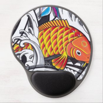 Orange Koifish Tattoo Design With Polynesian Art Gel Mouse Pad by MarkStorm at Zazzle