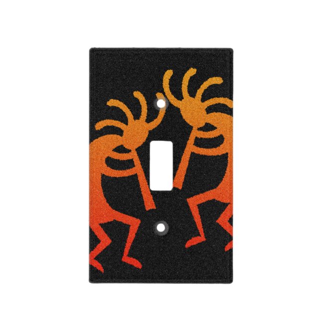 Orange Kokopelli Southwest Light Switch Cover (Front)