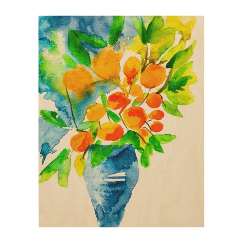Orange kumquat fruit art watercolor