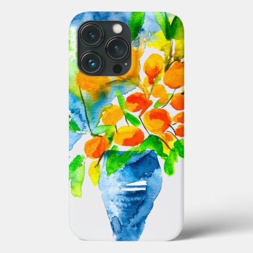 Orange kumquat fruit art watercolor iPhone 13 pro case