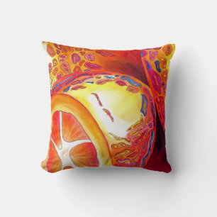 Orange kumquats Still life fruit watercolor art Throw Pillow