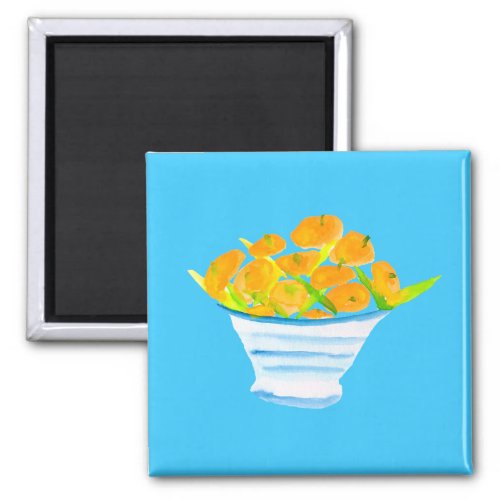 Orange kumquats watercolor fruit magnet