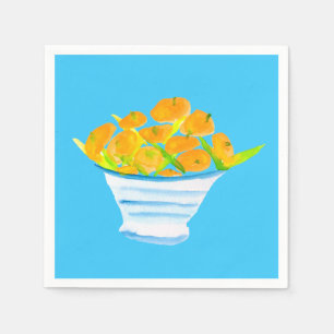 Orange kumquats watercolor fruit napkins