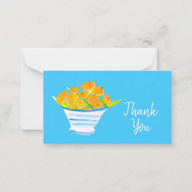 Orange kumquats watercolor fruit note card (Front)