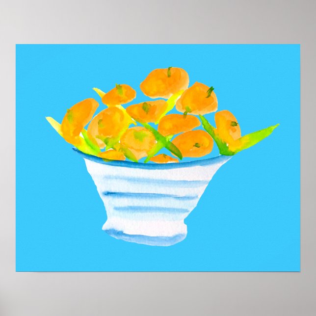 Orange kumquats watercolor fruit poster (Front)