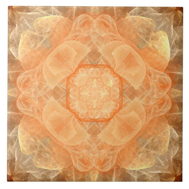 Orange Lace Ceramic Tile (Front)