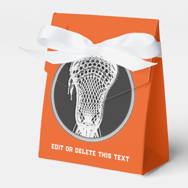Orange Lacrosse favor box (Front Side)