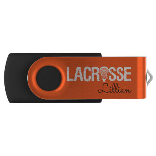 Orange Lacrosse Flash Drive