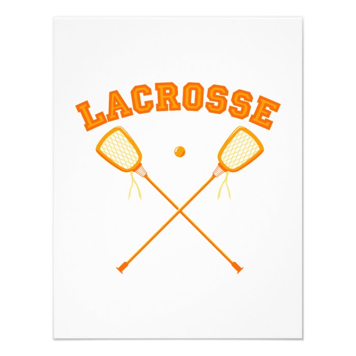 Orange Lacrosse Logo Custom Invitation