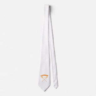 Orange Lacrosse Logo Neck Tie
