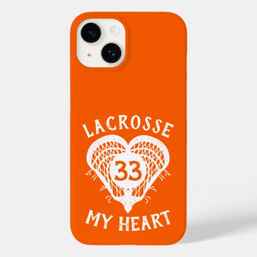 Orange Lacrosse My Heart Case_Mate iPhone Case
