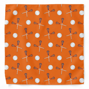Orange lacrosse pattern bandana