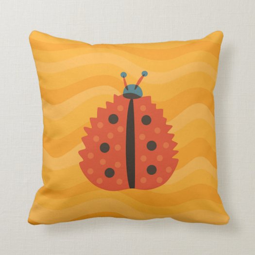 Orange Ladybug Masked As Autumn Leaf Throw Pillow