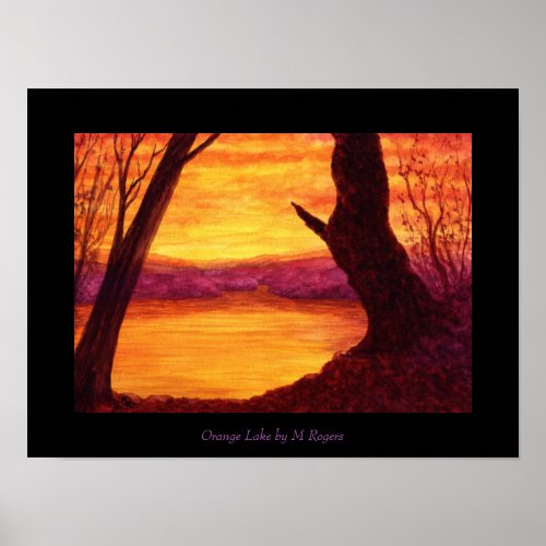 Orange Lake Art Print