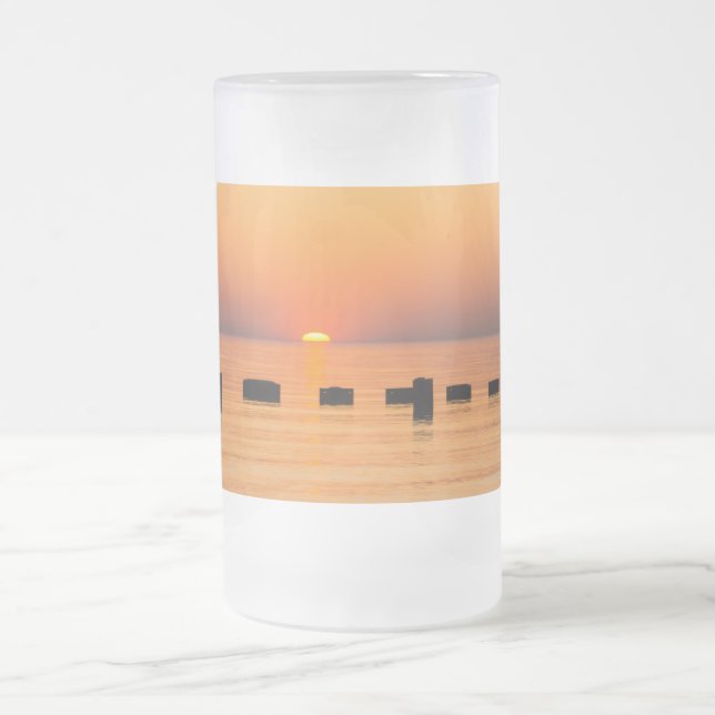 Orange Lake Sunrise Frosted Mug (Center)