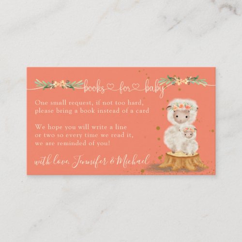 Orange Lamb Sheep New Mommy Books for Baby Enclosure Card
