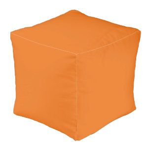 Orange Large Cube Pouf 18" x 18" x 18"