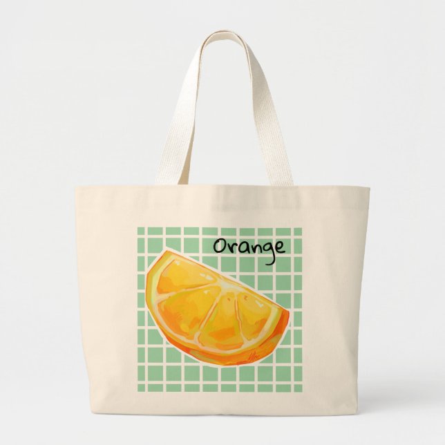 Orange Large Tote Bag (Front)