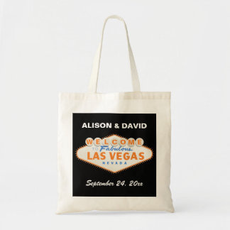 Orange Las Vegas sign destination wedding welcome Tote Bag