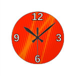 [ Thumbnail: Orange Laser Beam Look Lines On Orangish-Red Clock ]