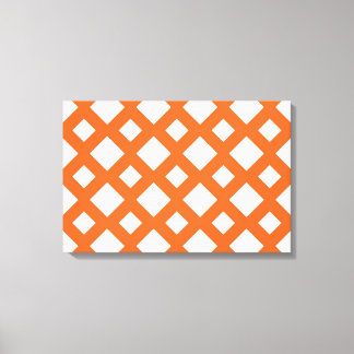 Orange Lattice on White Canvas Print