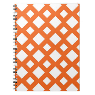Orange Lattice on White Notebook