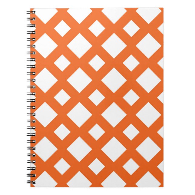 Orange Lattice on White Notebook (Front)