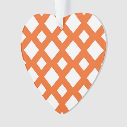 Orange Lattice on White Ornament