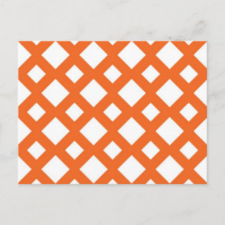 Orange Lattice on White Postcard