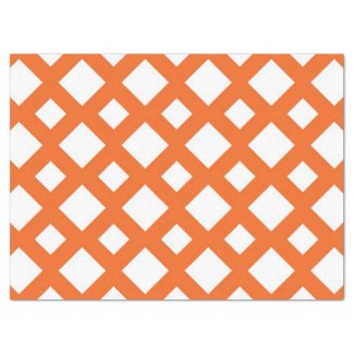 Orange Lattice on White Tissue Paper
