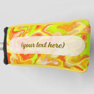 Orange Lava Marble Topographic Texture Abstract Golf Head Cover