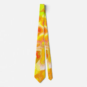Orange Lava Marble Topographic Texture Abstract Li Neck Tie