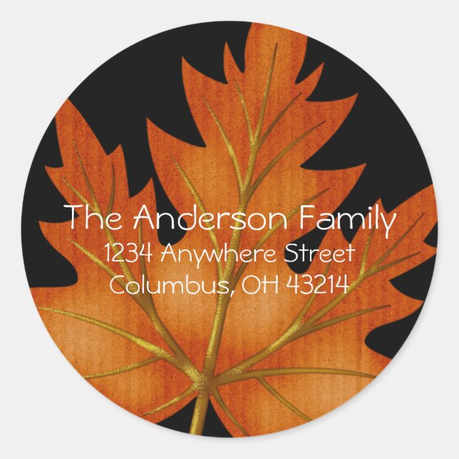 Orange Leaf Fall Season - Return Address Labels (Front)