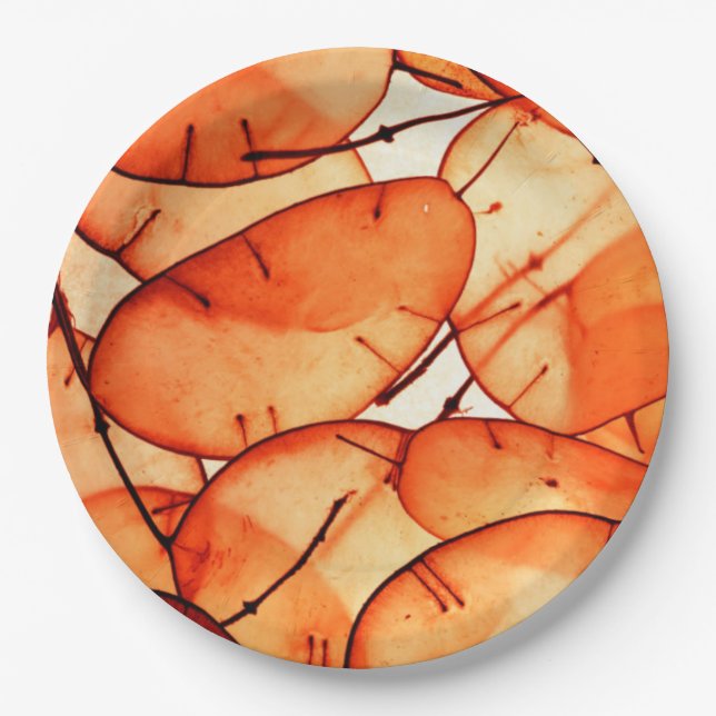 Orange Leaf Paper Plates (Front)