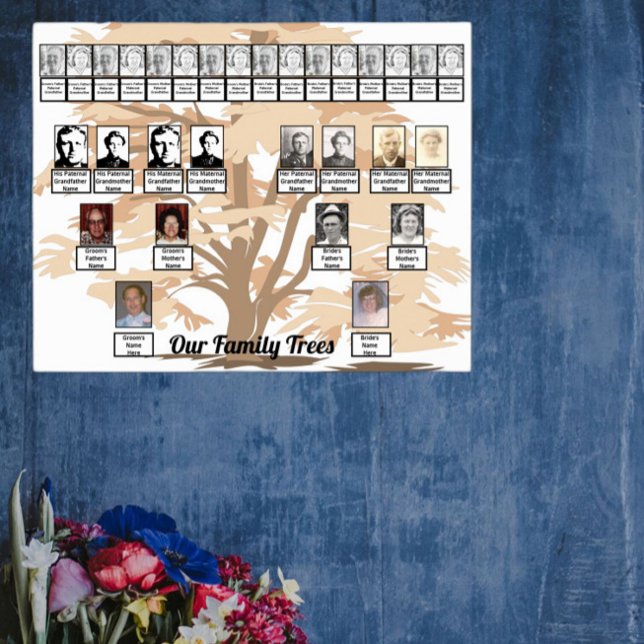 Orange Leafage Tree Art Two Family Trees Poster (Creator Uploaded)