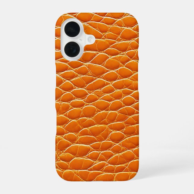 Orange leather effect pattern iphone case (Back)
