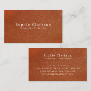 Orange Leather Effect, Rustic Business Card
