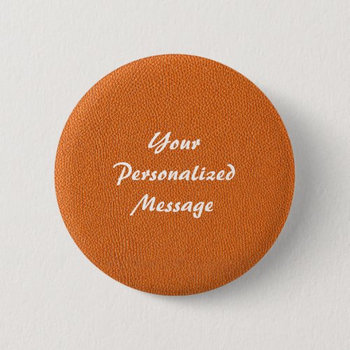 Orange Leather Look Button