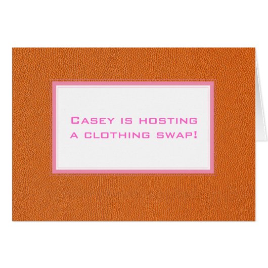 Orange Leather Look Cards (Front Horizontal)