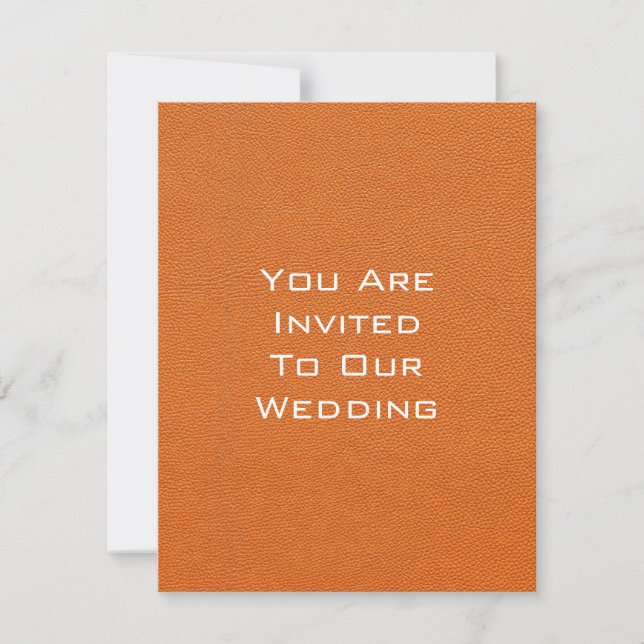 Orange Leather Look Invitation (Front)