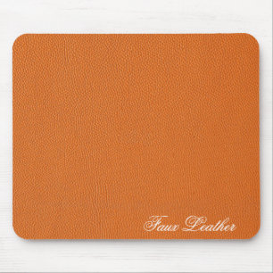Orange Leather Look Mouse Pad
