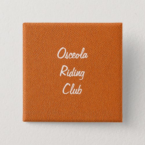 Orange Leather Look Pinback Button