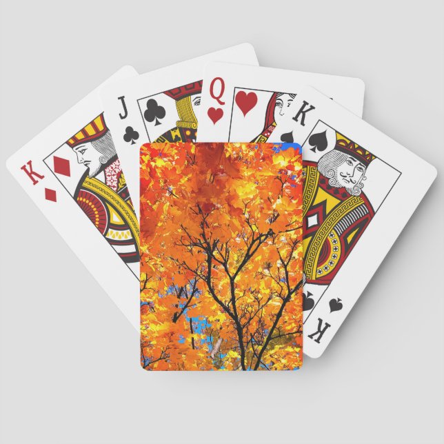 Orange leaves poker cards (Back)