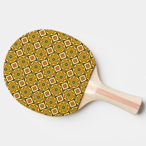 Orange Lemon Bloom Harmony Ping Pong Paddle