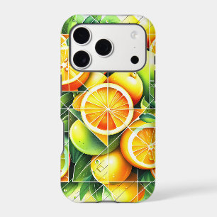 Orange Lemon Botanical Citrus Geometric iPhone 17 Pro Case