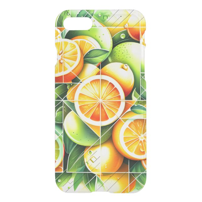 Orange Lemon Botanical Citrus Geometric Uncommon iPhone Case (Back)