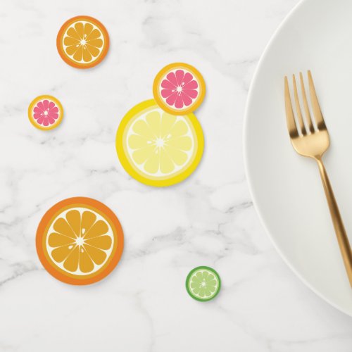 Orange Lemon Lime and Grapefruit Table Confetti