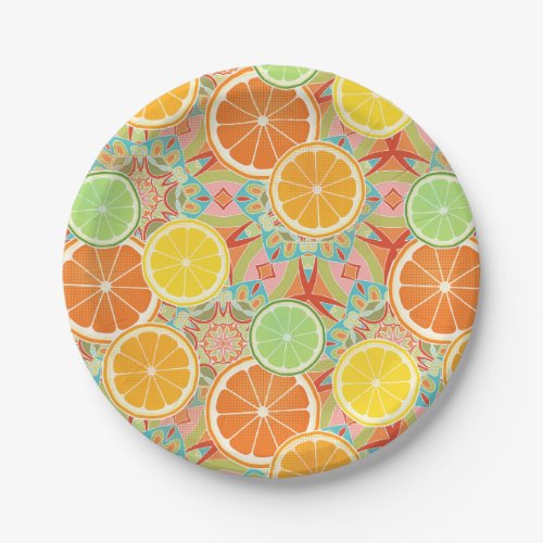 Orange Lemon Lime Slices Paper Plates